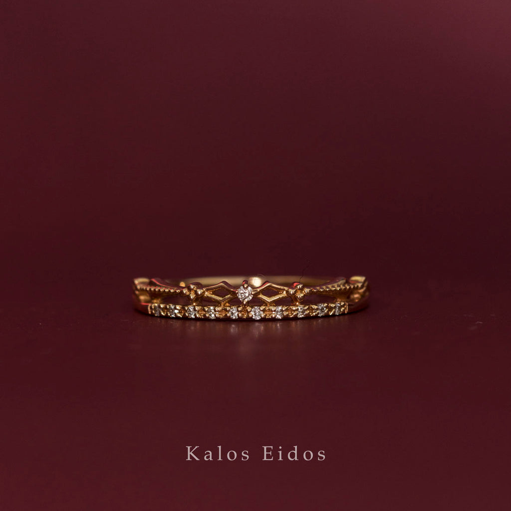 【絕版品】18K | 小心機皇冠戒指 | 天然鑽石 | K金 DJR45875/80
