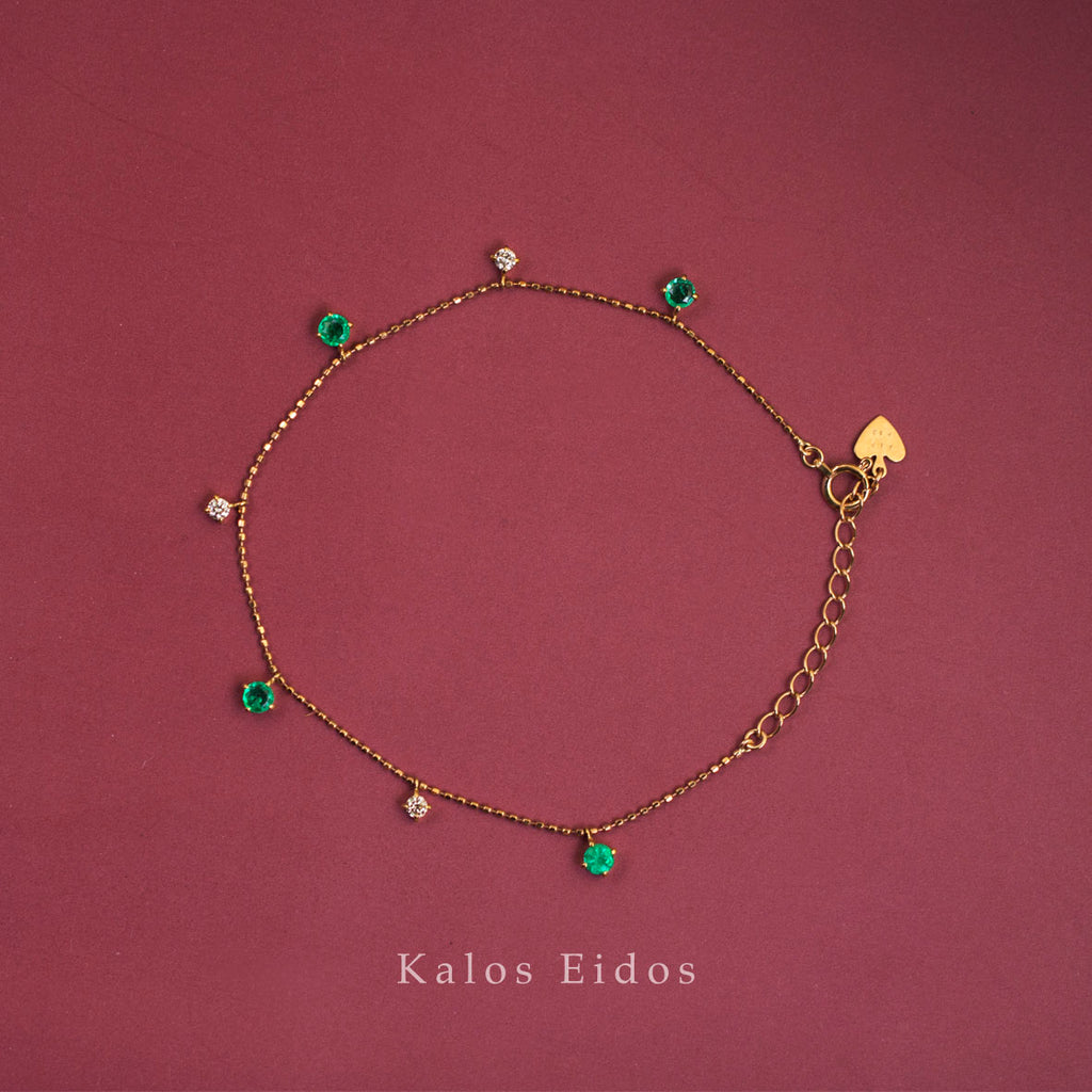 【絕版品】18K | 綠意搖擺手鍊 | 祖母綠 | K金 DJB15093/94