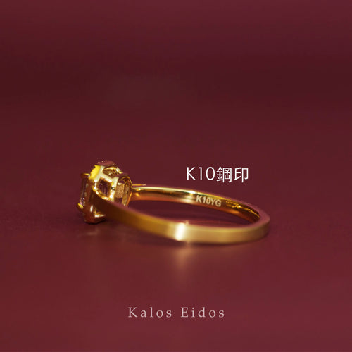 10K | 春色戒指 | 碧璽 | 天然鑽石 | K金 DJR83485