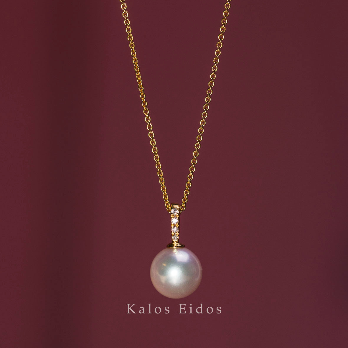 14K | 簡約珍珠項鍊 | 天然鑽石 | Akoya | K金 DJN62978