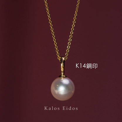14K | 簡約珍珠項鍊 | 天然鑽石 | Akoya | K金 DJN62978