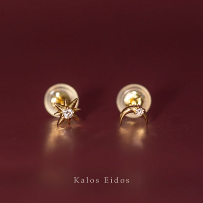 【絕版品】18K | 星夜耳釘 | 耳針式 | K金 DJR50395