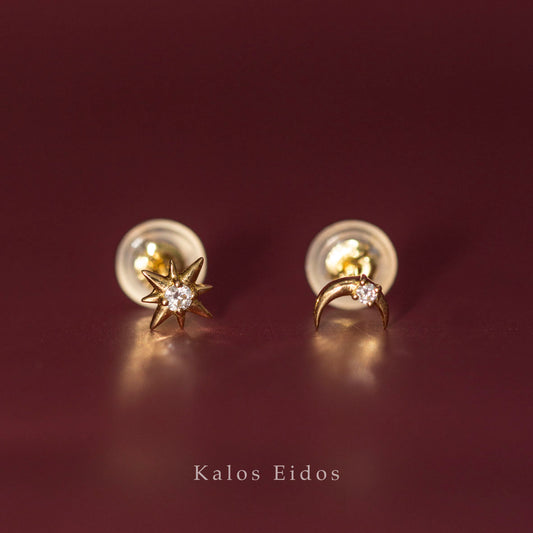 【絕版品】18K | 星夜耳釘 | 耳針式 | K金 DJR50395