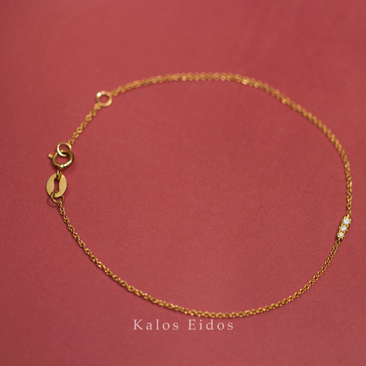 18K | 簡約手鍊 | 天然鑽石 | K金 DJN30280