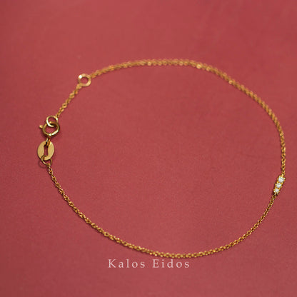 18K | 簡約手鍊 | 天然鑽石 | K金 DJN30280