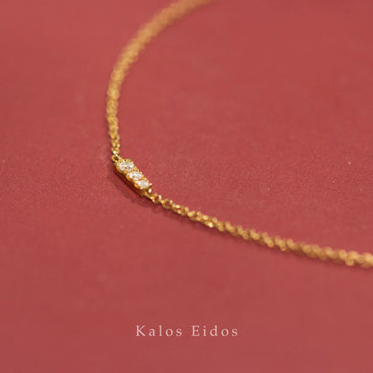 18K | 簡約手鍊 | 天然鑽石 | K金 DJN30280