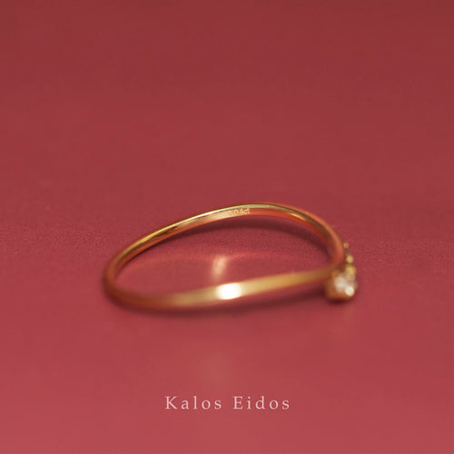 10K | U型戒指 | 天然鑽石 | K金 DJR33485