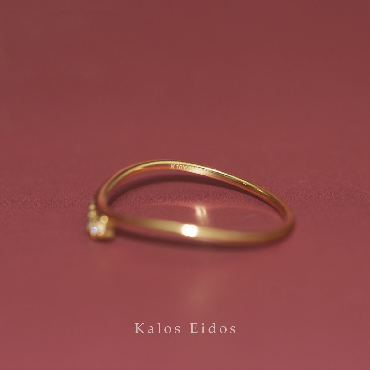 10K | U型戒指 | 天然鑽石 | K金 DJR33485