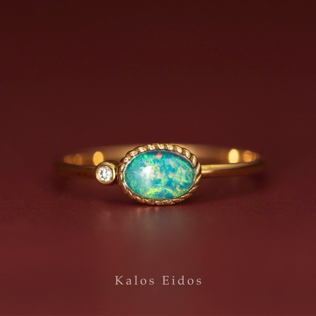 【絕版品】18K | 夢幻戒指 | 蛋白石 | 天然鑽石 | K金 DJR57185/90