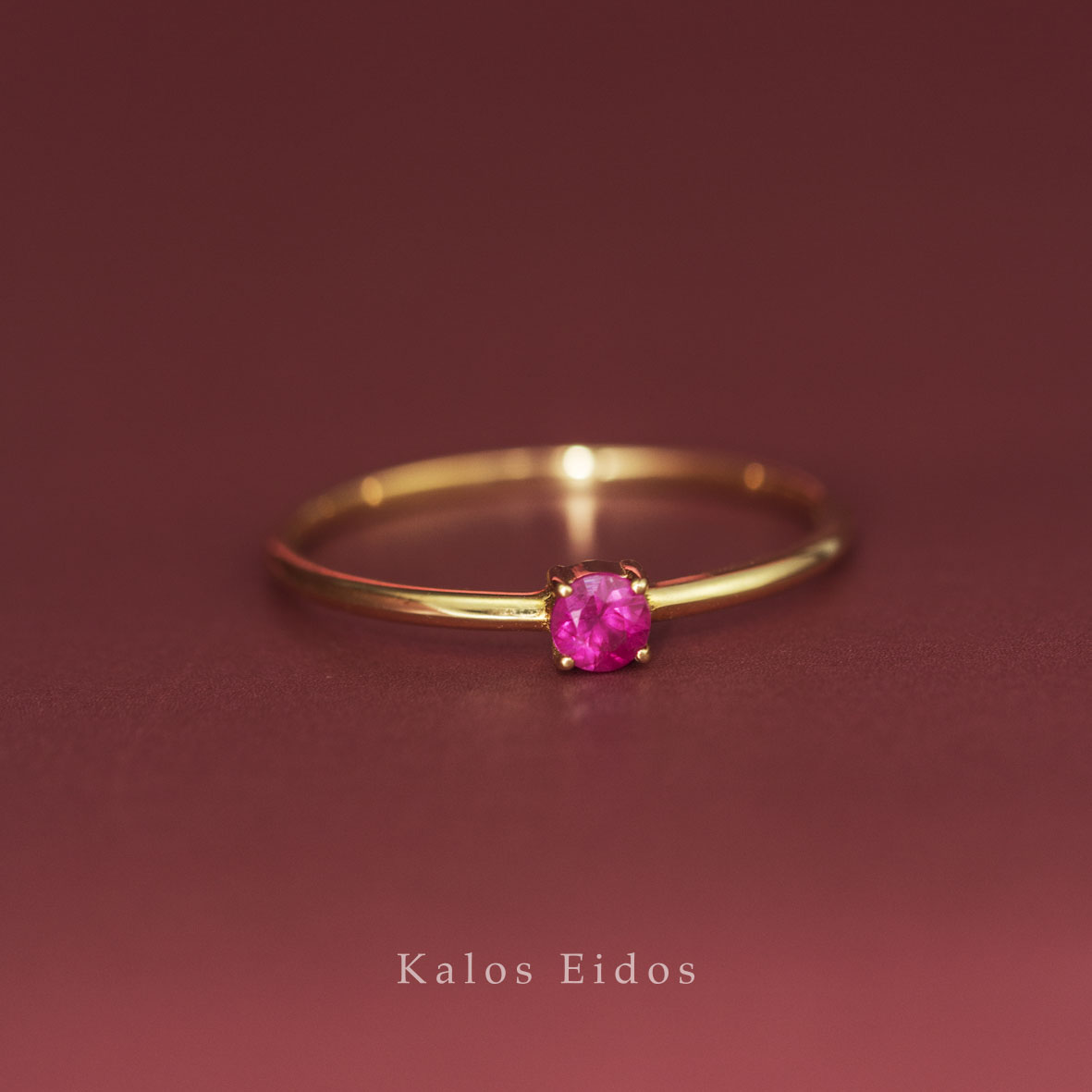 18K | 百搭戒指 | 天然紅寶| K金 DJR50480