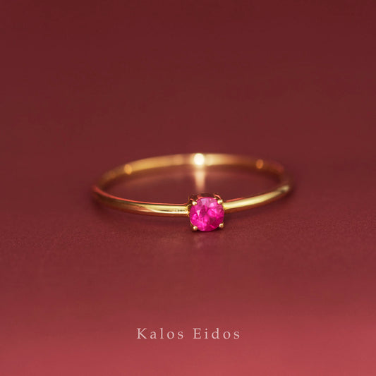 18K | 百搭戒指 | 天然紅寶| K金 DJR50480