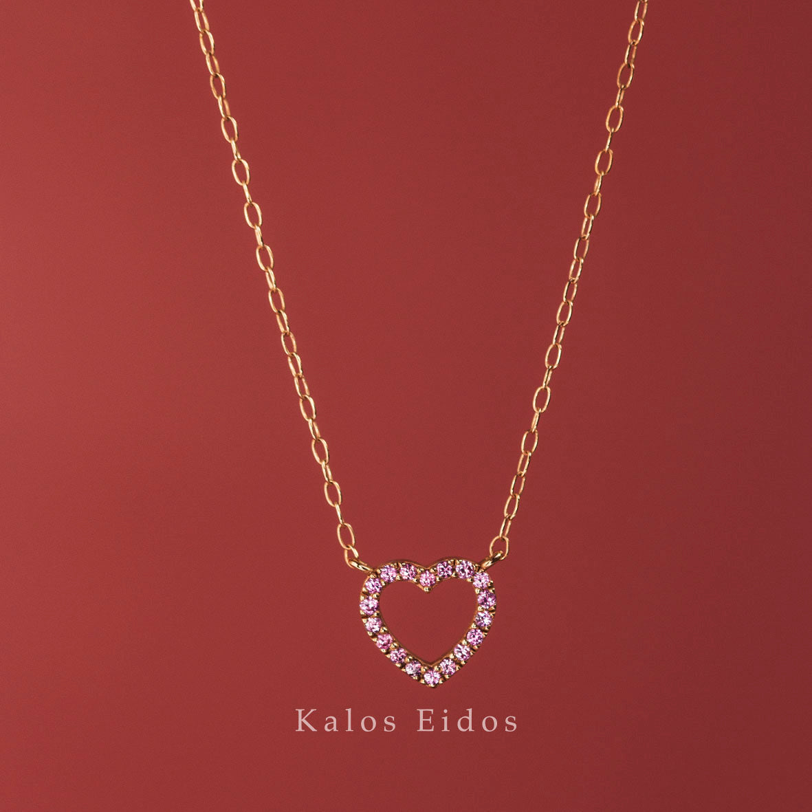 【絕版品】10K | 愛心項鍊 | 粉色藍寶石 | K金 DJN33494/95